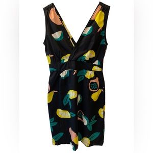 Anne Willi Paris Fruit Print V-Neck Mini Dress